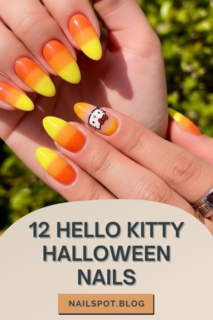 hello kitty halloween nails