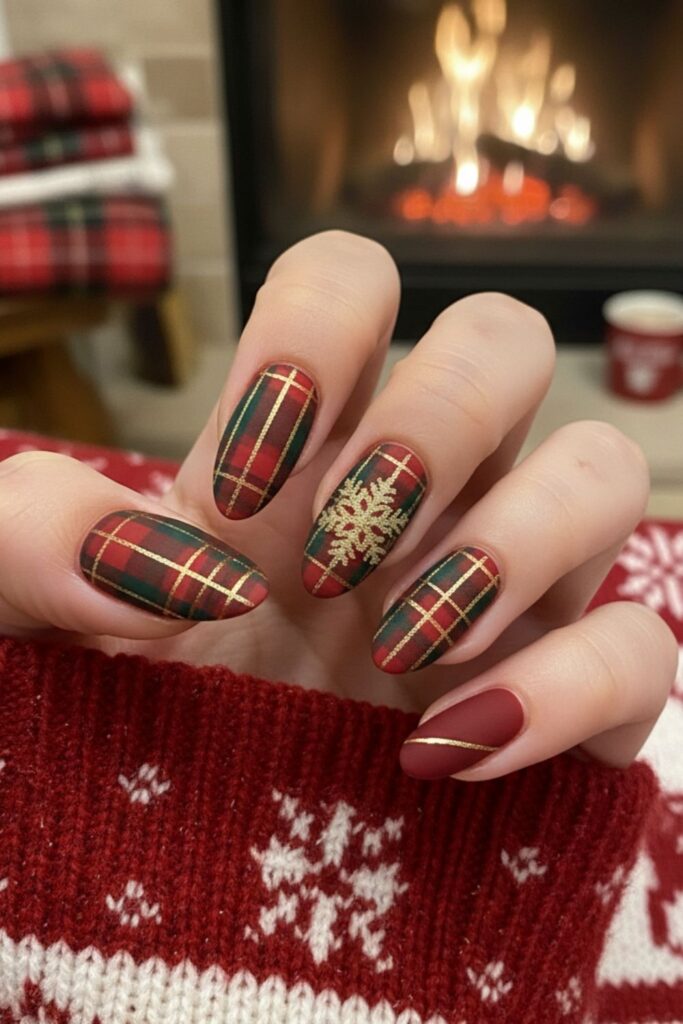 Plaid Pattern Nails