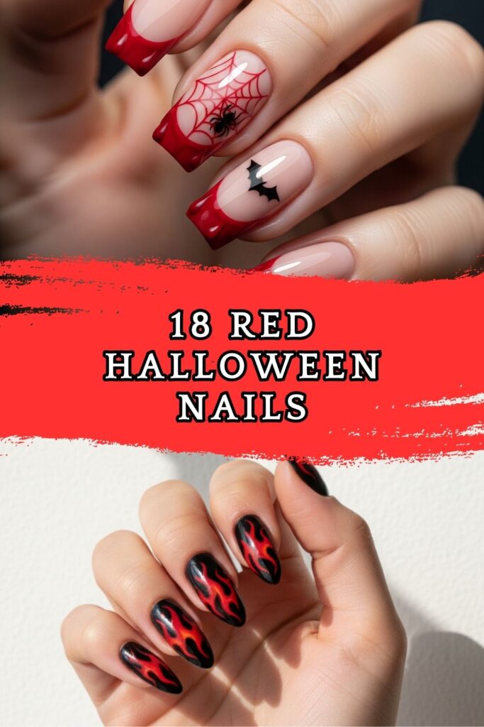 Red Halloween nails