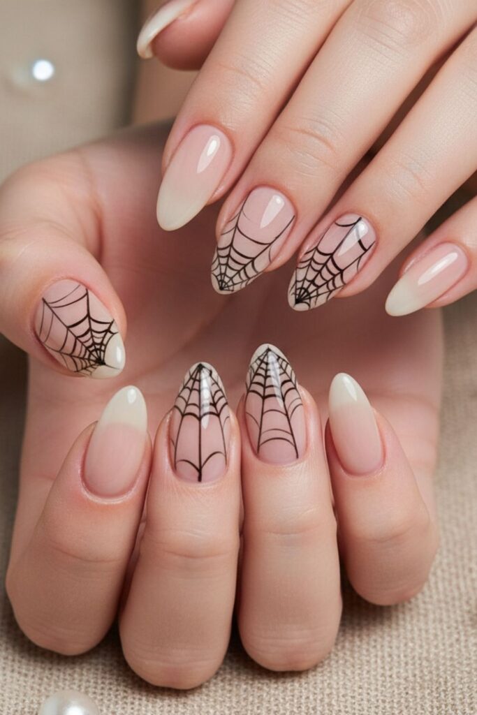 Neutral Web Chic Nails