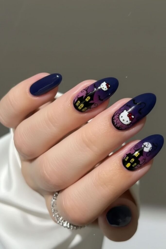 Haunted House Hello Kitty Nails
