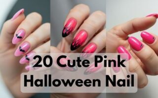 pink halloween nails