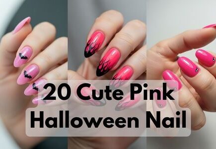 pink halloween nails