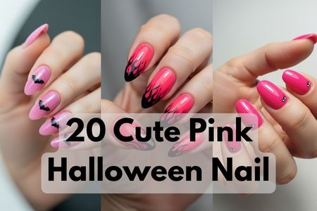 pink halloween nails