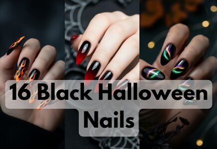 Black Halloween Nails 2025