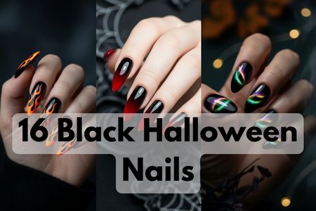 Black Halloween Nails 2025
