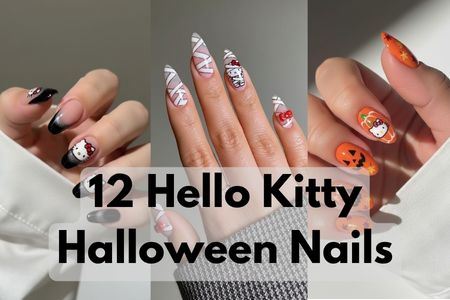 hello kitty halloween nails