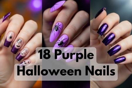purple halloween nails 2025