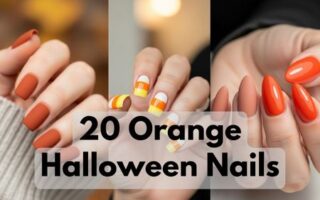 orange Halloween nails 2025