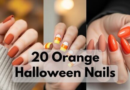 orange Halloween nails 2025