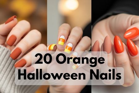 orange Halloween nails 2025