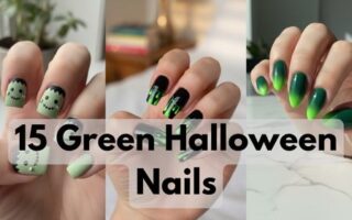 green Halloween nails 2025