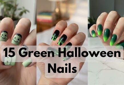 green Halloween nails 2025