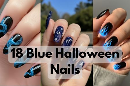 Blue Halloween Nails