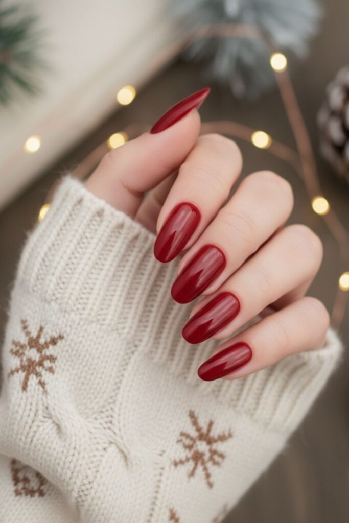 Rich Cranberry Gloss Nails
