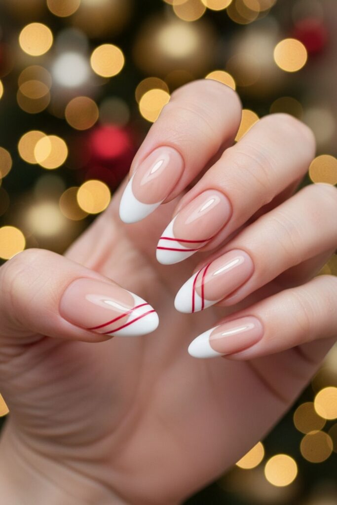 Candy Cane French Nails