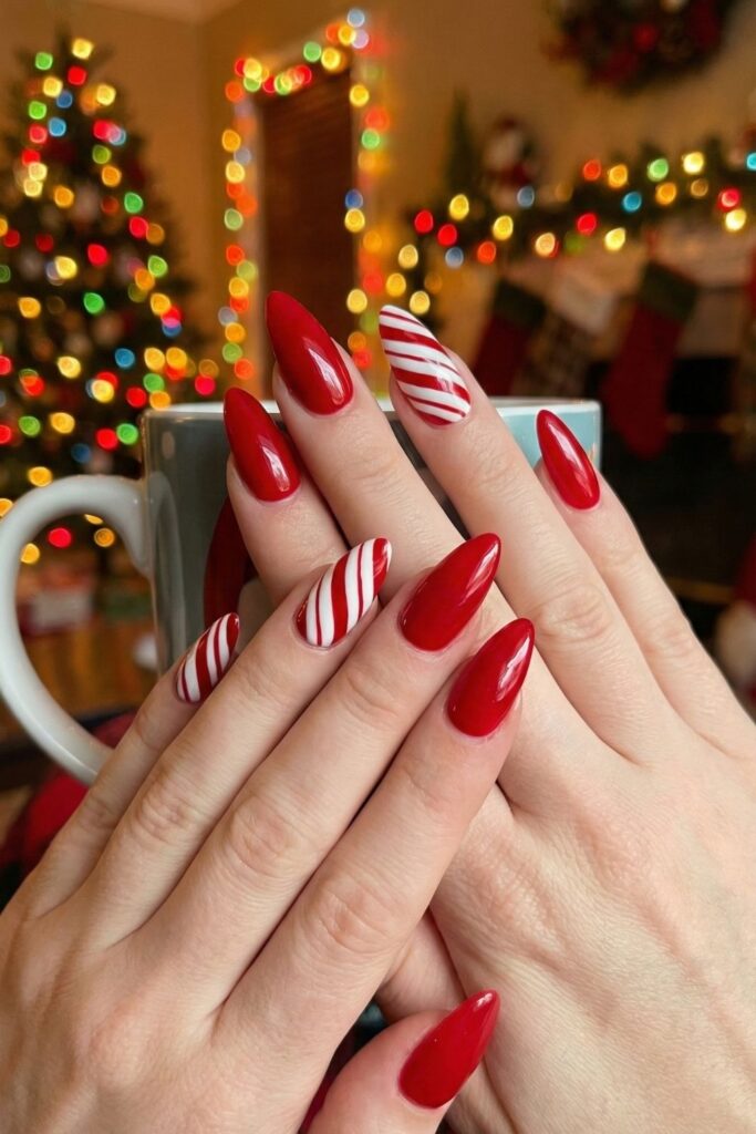 Candy Cane Stripe Nails