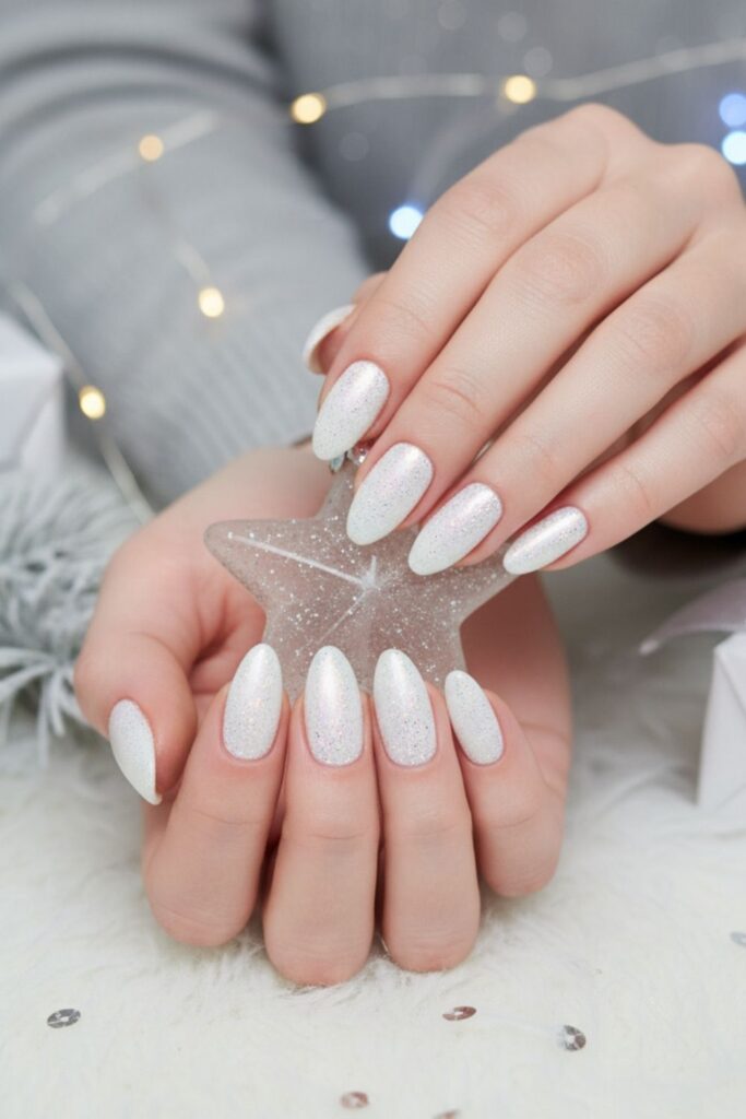 Frosted Joy Almond Nails