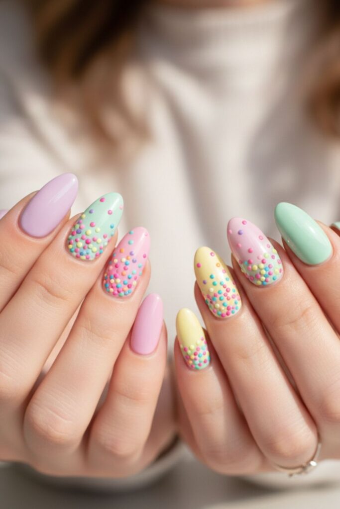 Candy Sprinkles Gradient Nails