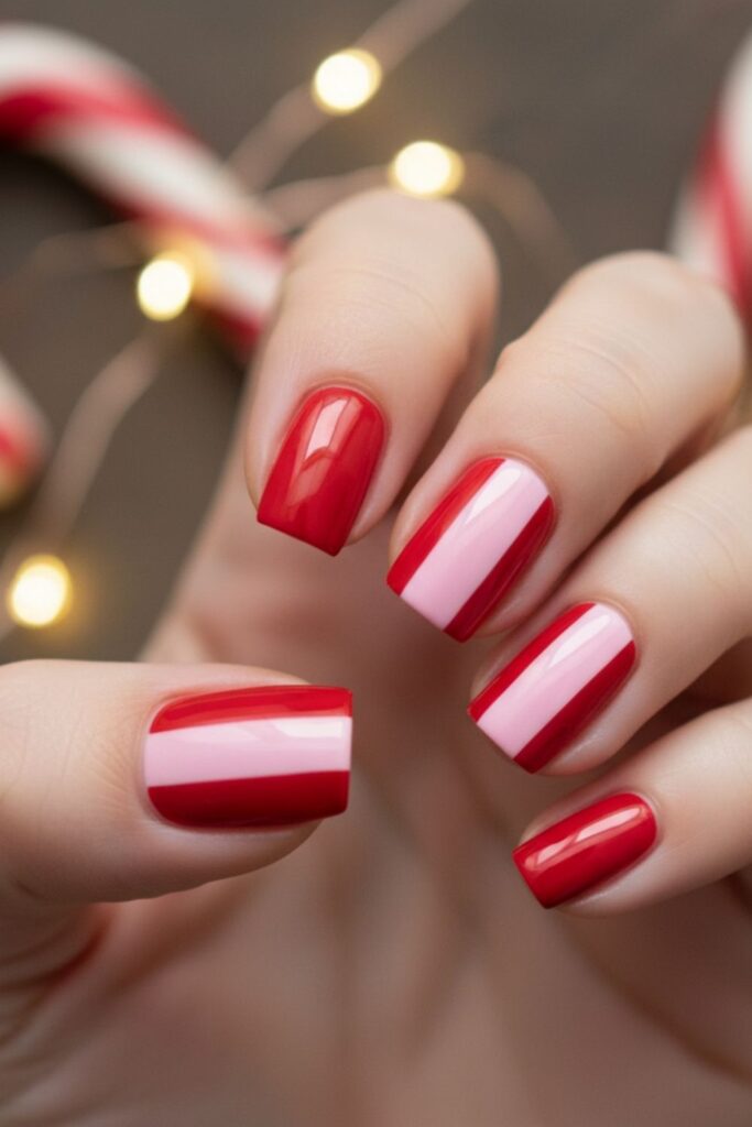 Candy-Stripe Red & Pink Diagonal