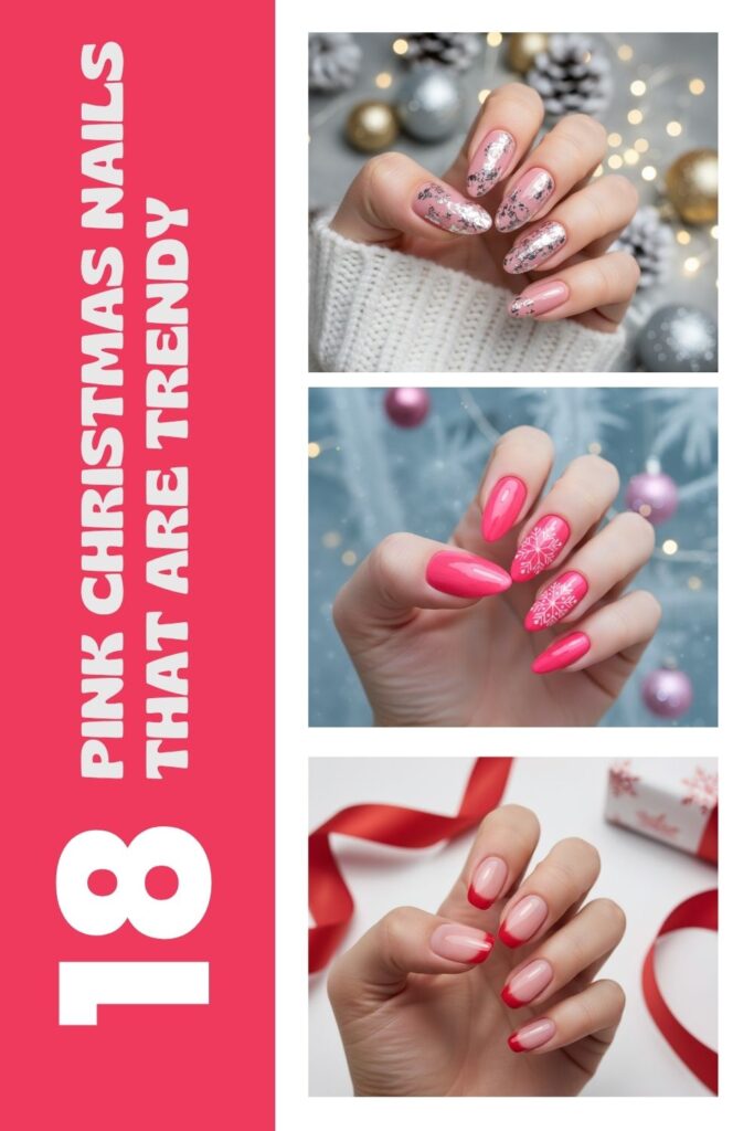 pink Christmas nails 2025
