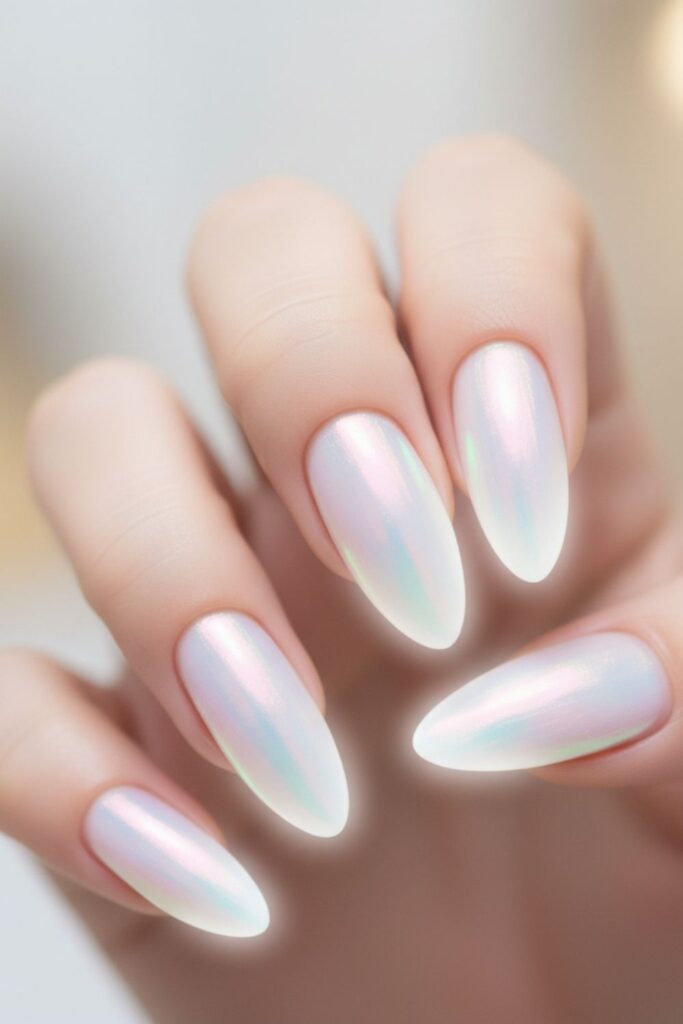 Marshmallow Pink Glow Nails