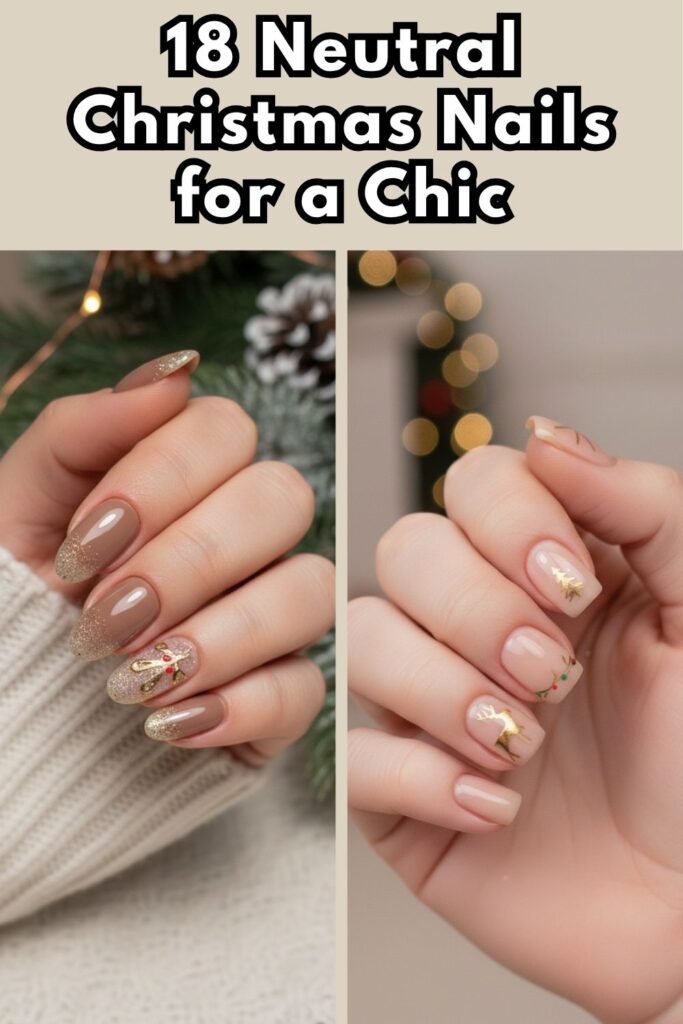 Neutral Christmas Nails