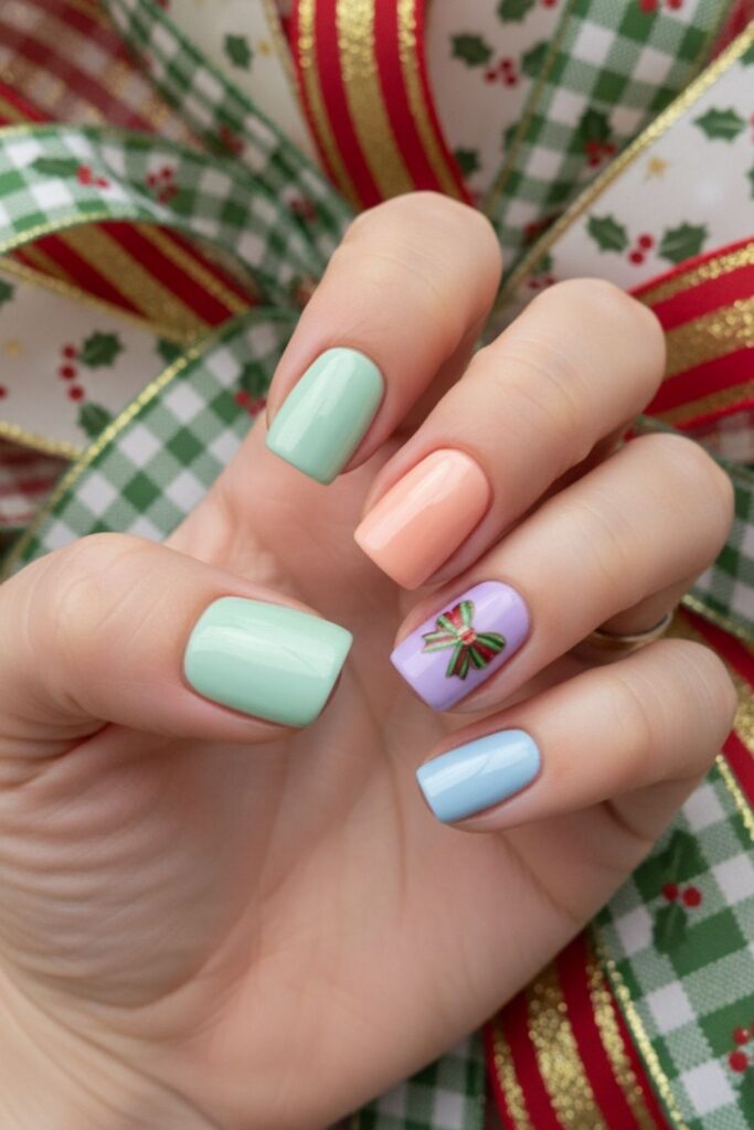 Tiny Gift-Bow Detail Nails