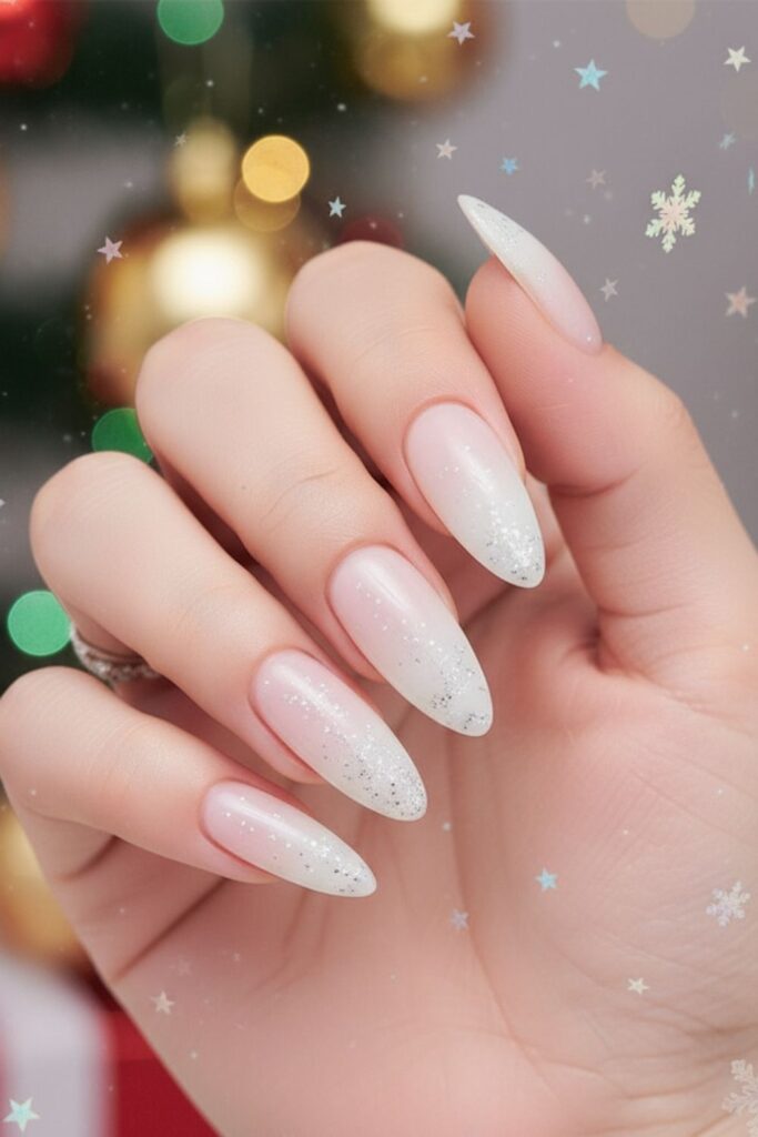 Winter Nude Gradient Nails
