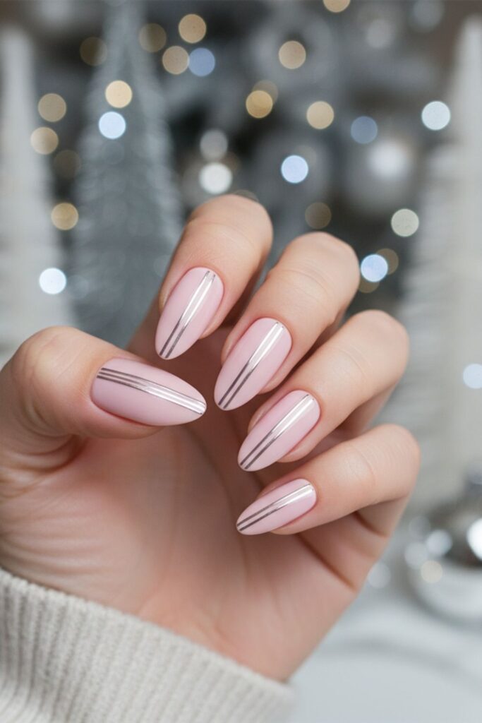 Pale Pink Micro-Striping Nails