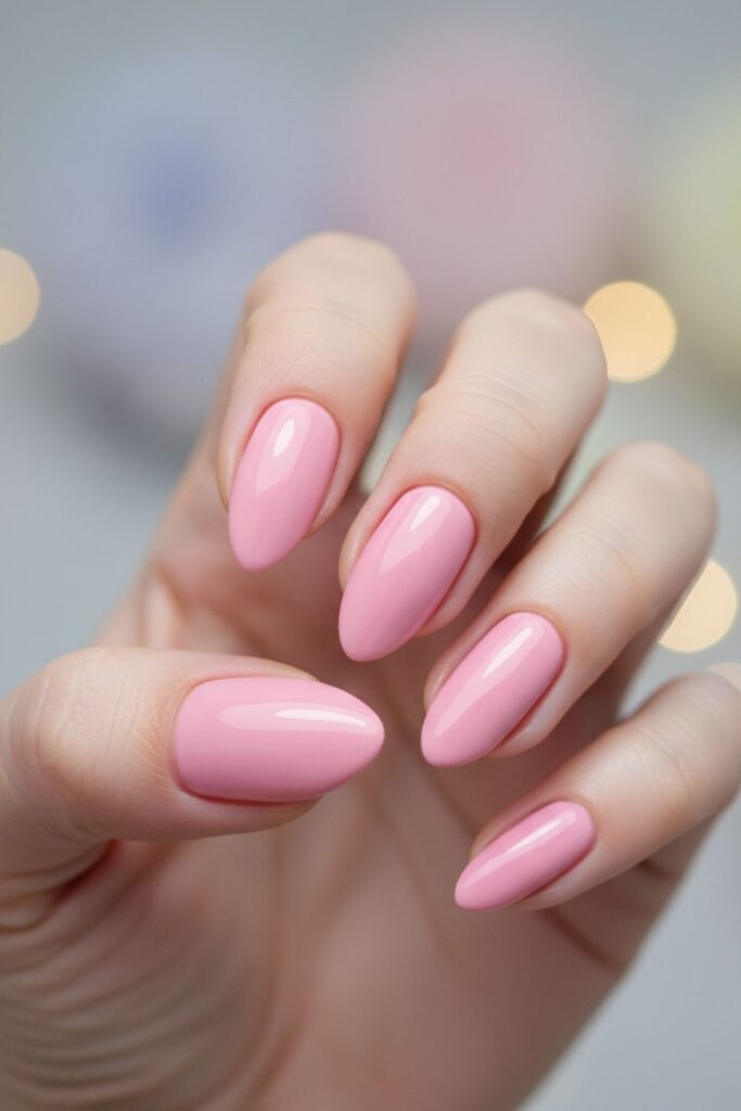 Baby Pink Matte & Gloss Mix Nails