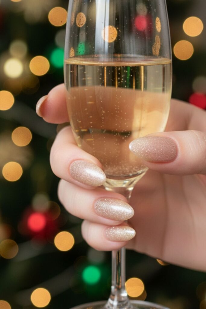 Champagne Whisper Glow Nails