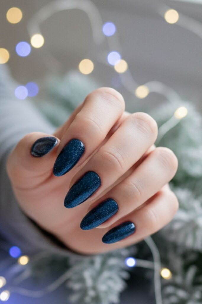 Midnight Blue Skie Nails