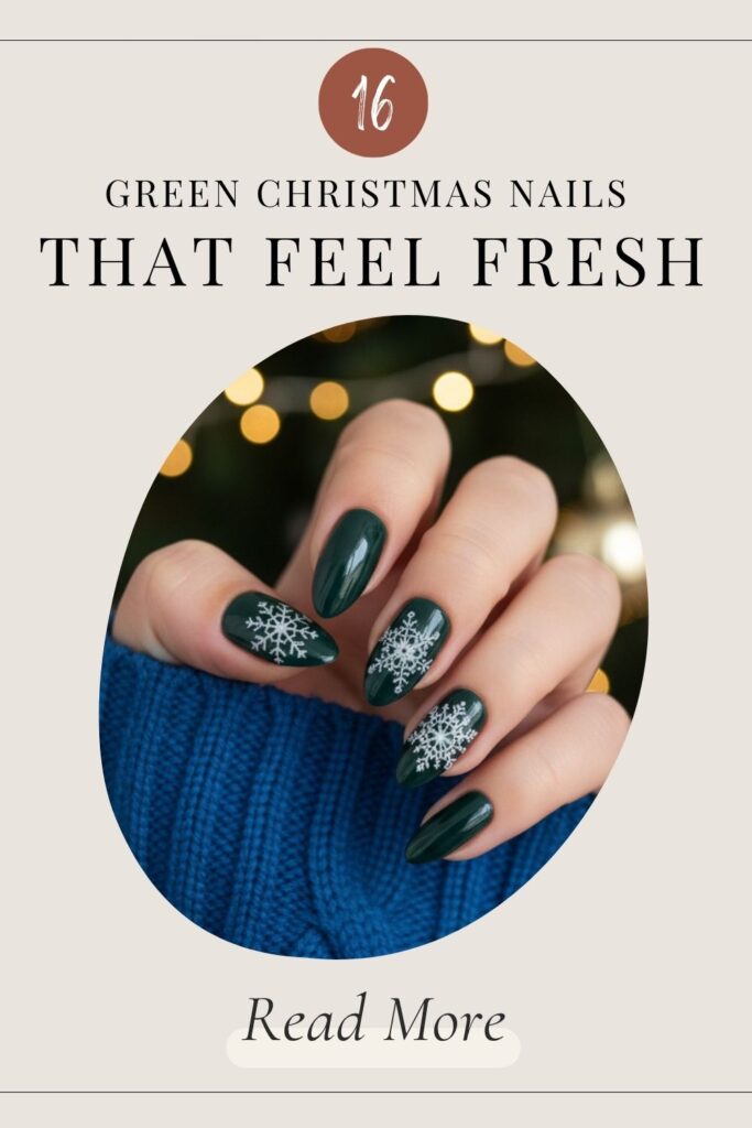 green christmas nails 2025
