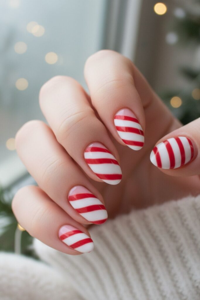 Candy Cane Stripe Nails