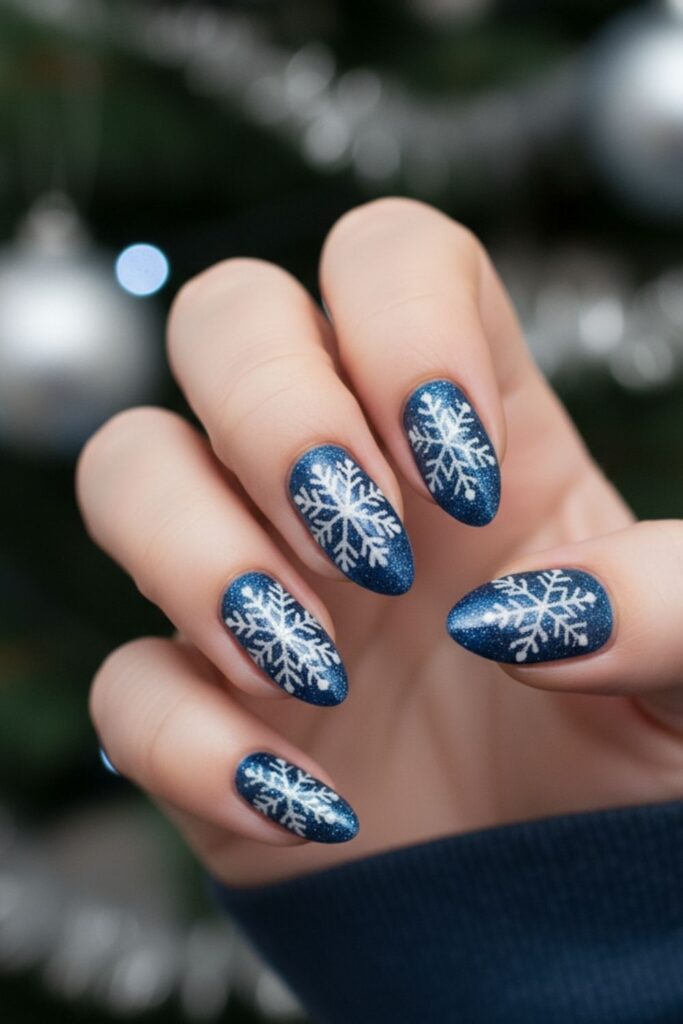Snowflake Sparkle Nails