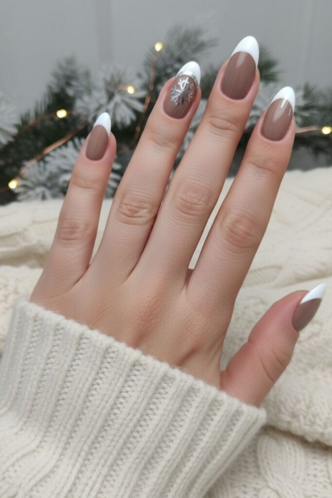 Icy Taupe French Nails