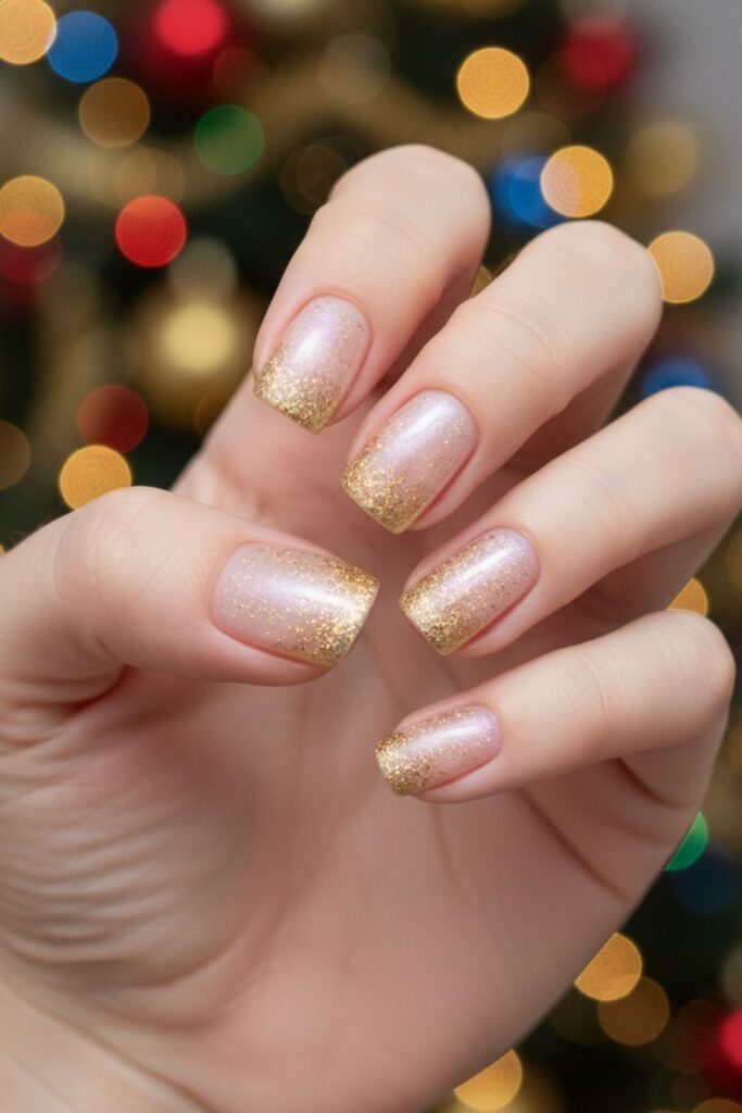 Golden Star Dust Nails