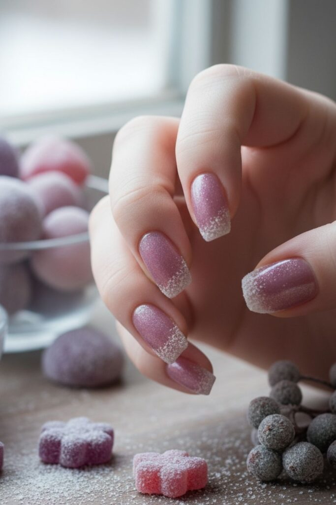 Sheer Sugar Plum Nails