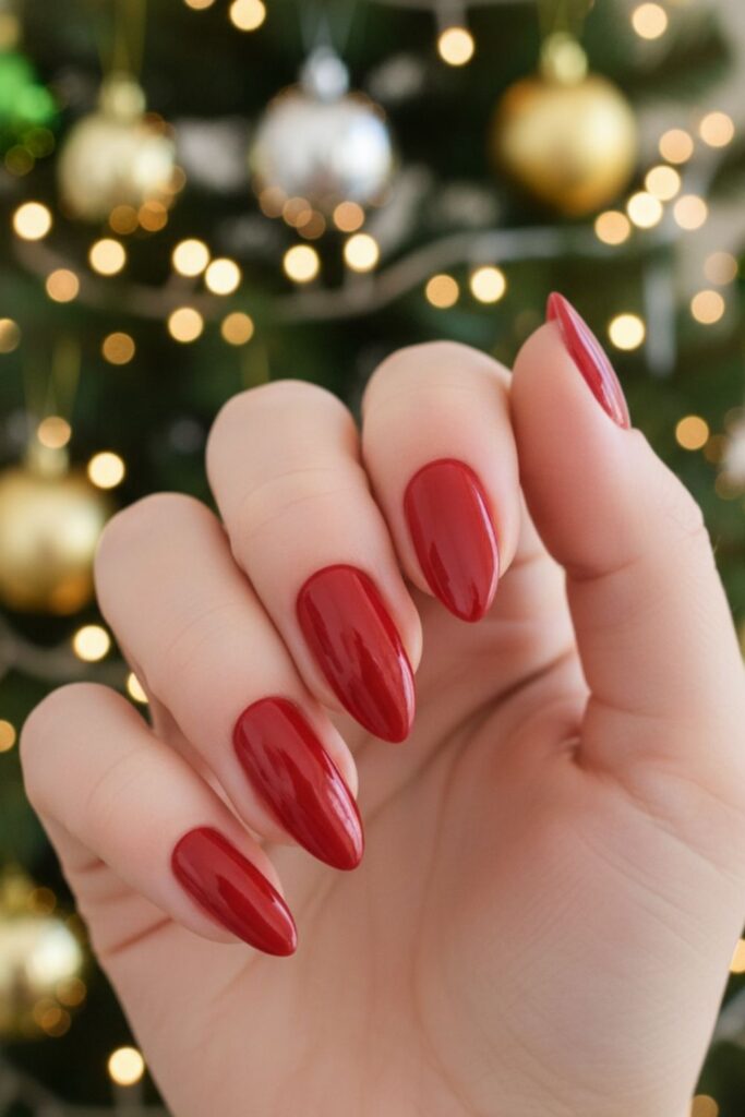 Merry Red Gloss Nails