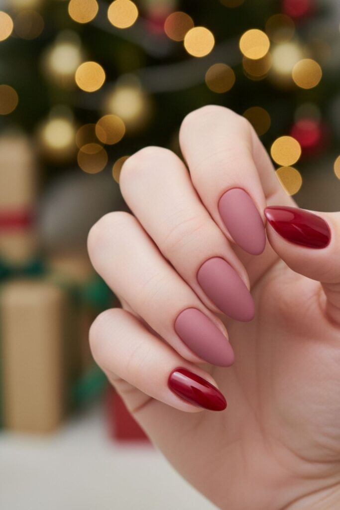 Matte Dusty-Pink Nails