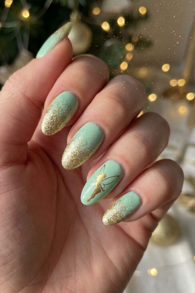 Tinker Bell’s Twinkle & Glow Nails