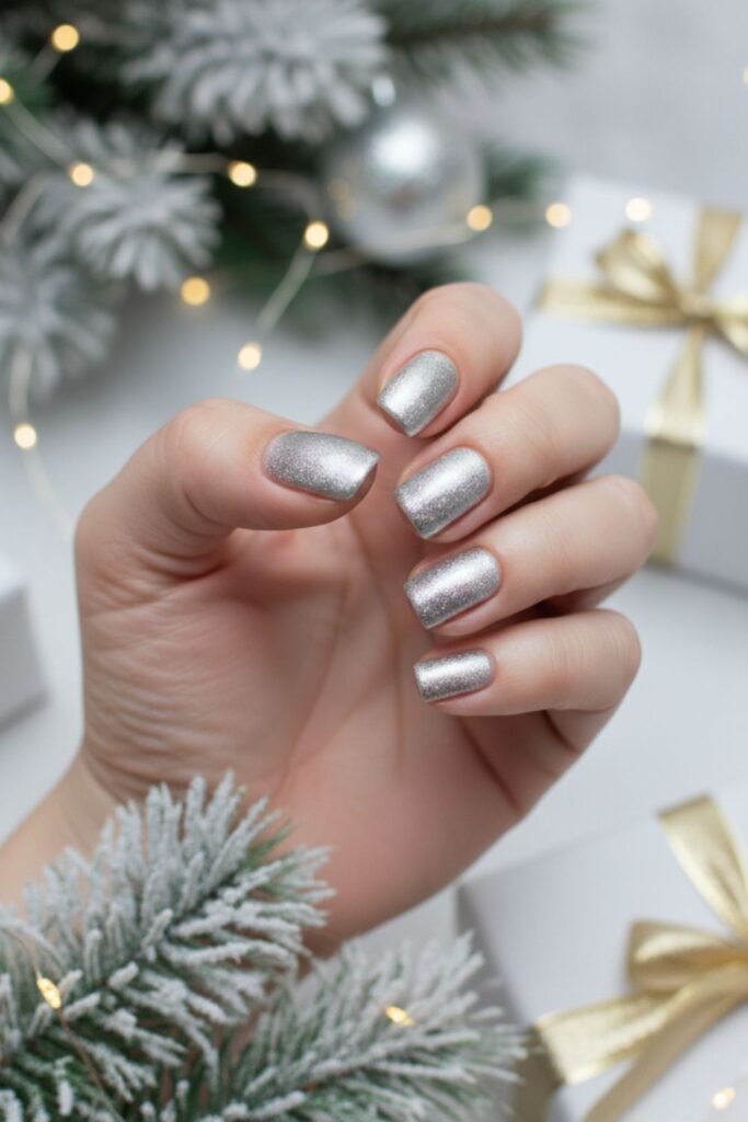 Metallic Silver Base Nails