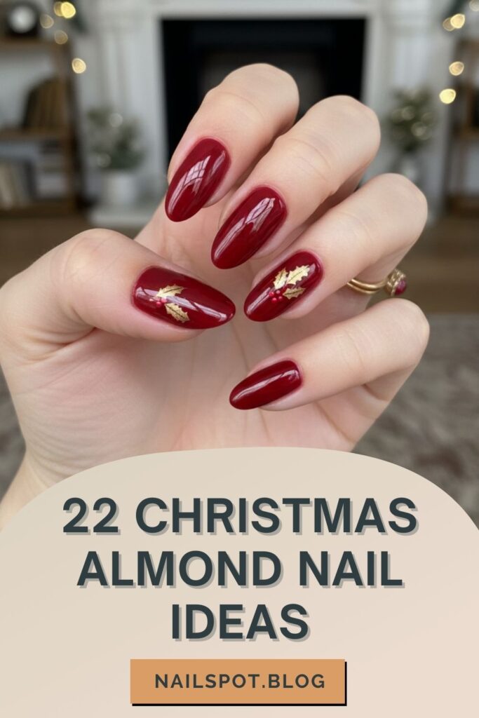 Christmas nails almond