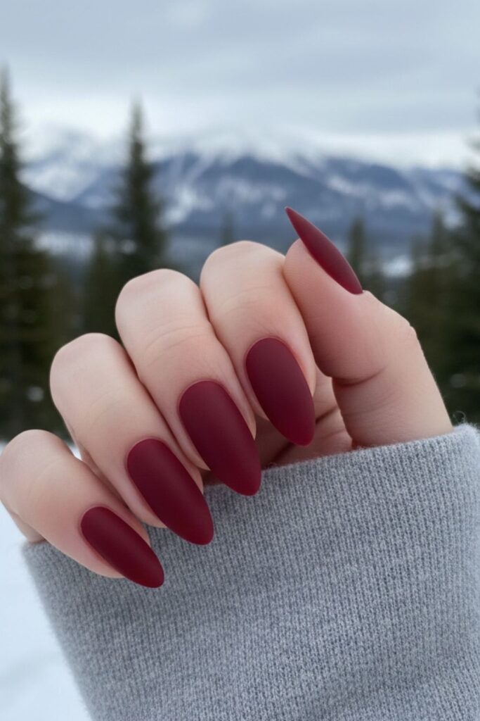 Red Velvet Matte Nails