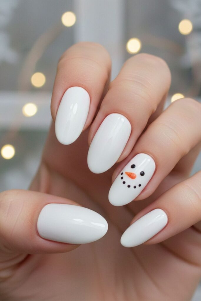 Snowman Smile Nails