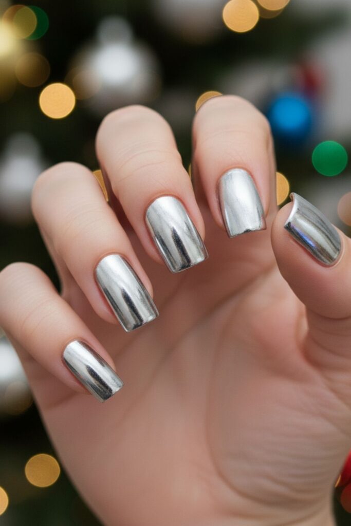 Silver Sleigh Nails
