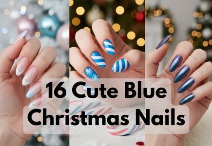blue christmas nails
