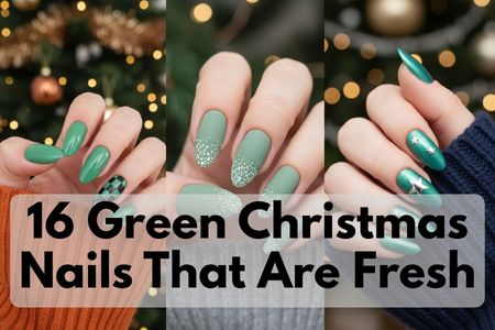 green christmas nails 2025
