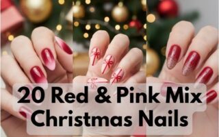 Red and Pink Christmas Nails